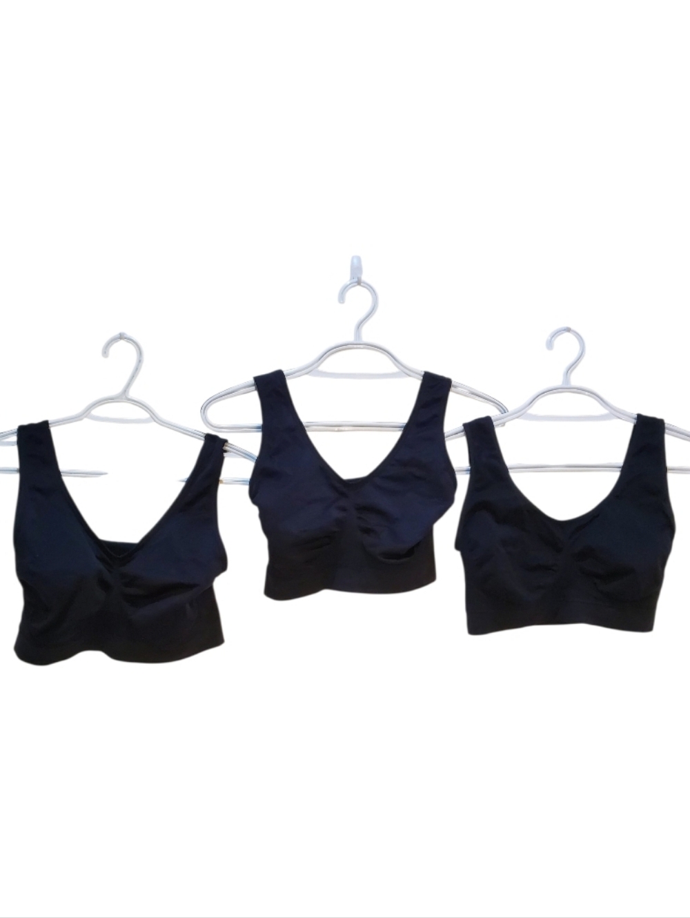 Bundles 3 Pcs Everyday Seamless Black Sports Bra - Comfortable Support